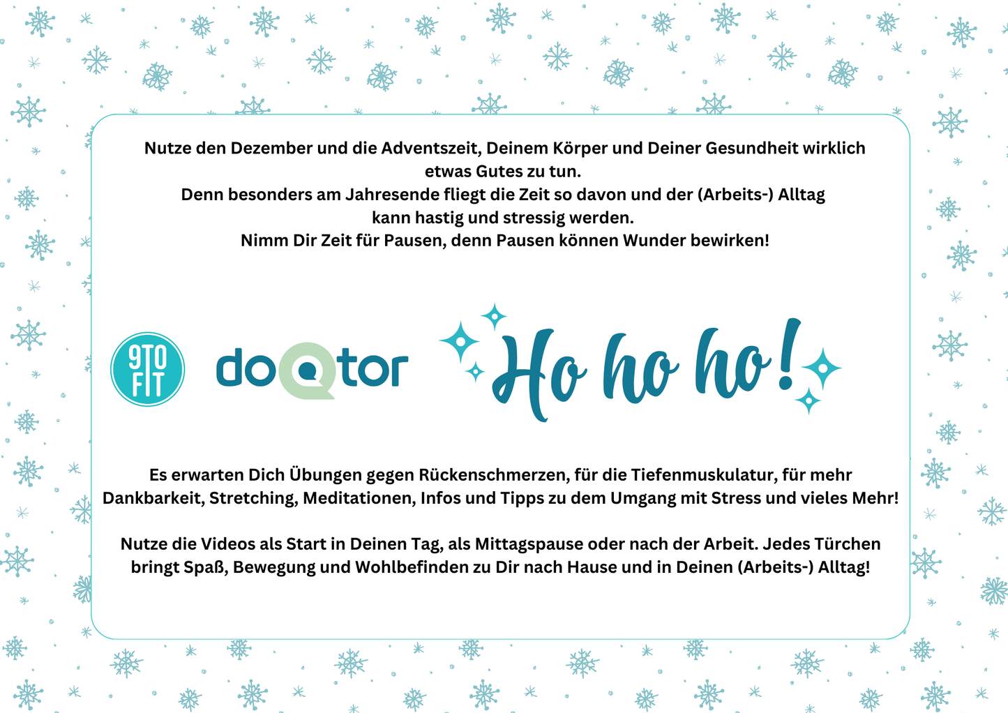 Gesunder Adventskalender x doQtor